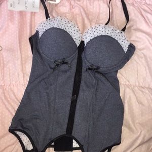 Sexxxy denim looking corset lacen mesh 🌹brand new